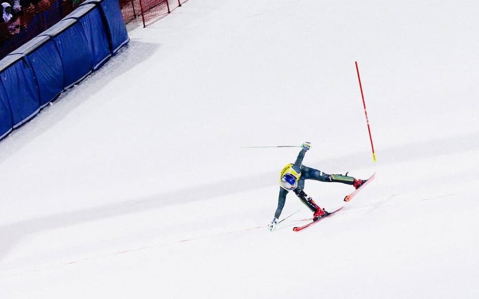Lucas Pinheiro Braathen, durante a disputa na Itália