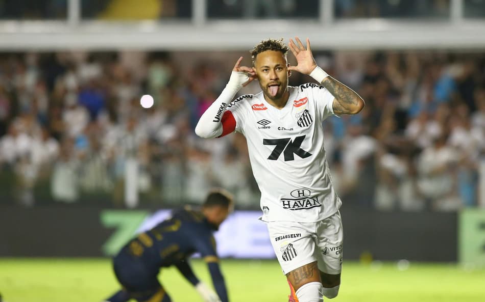 Neymar comemora gol marcado diante do Mirassol (Foto: Mauricio De Souza/AGIF / Gazeta Press)