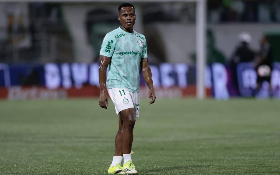 John Arias durante aquecimento do duelo entre o Palmeiras e o Capivariano, pelas quartas de final do Campeonato Paulista. (Foto: Marcello Zambrana/ Agif/Gazeta Press)