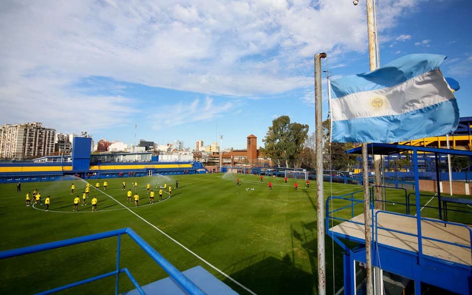 Treino do Flamengo em 2022 no CT do Boca Juniors (Foto: Marcelo Cortes/Flamengo)