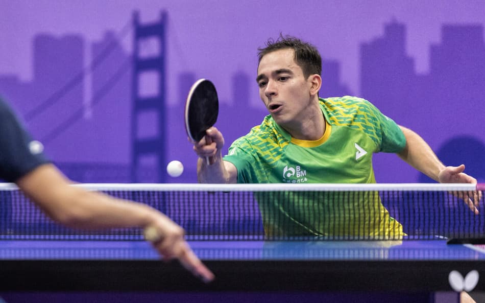 Hugo Calderano na Copa América de tênis de mesa 2026 (Foto: ITTF Americas)