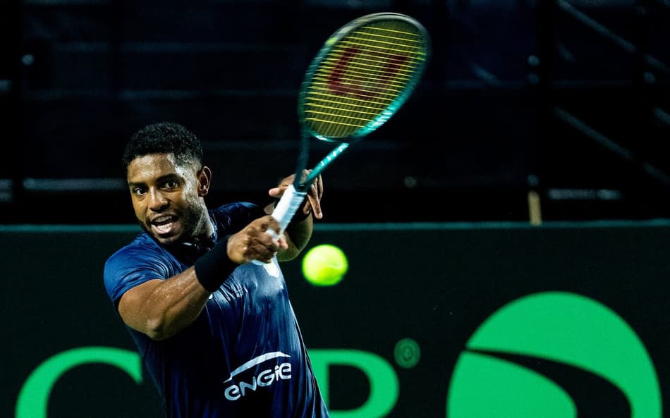 João Lucas Reis em treino do Brasil na Copa Davis (Foto: André Gemmer/CBT)