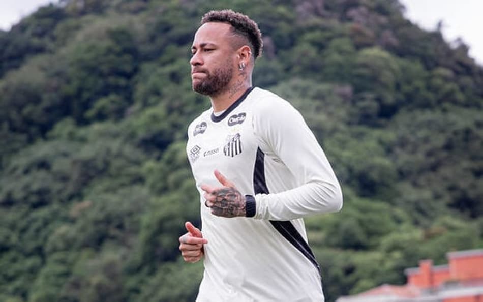 Neymar começa a partida no banco de reservas do Santos contra o Velo Clube. (Foto: Raul Baretta/ Santos FC)