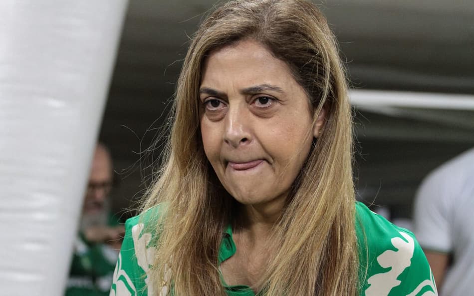 A presidenta Leila Pereira, durante partida entre Palmeiras e Fluminense,