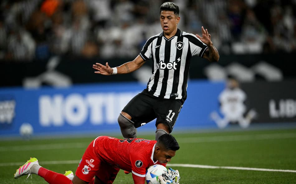 Matheus Martins não vive boa fase no ataque do Botafogo (Foto: Mauro Pimentel/AFP)