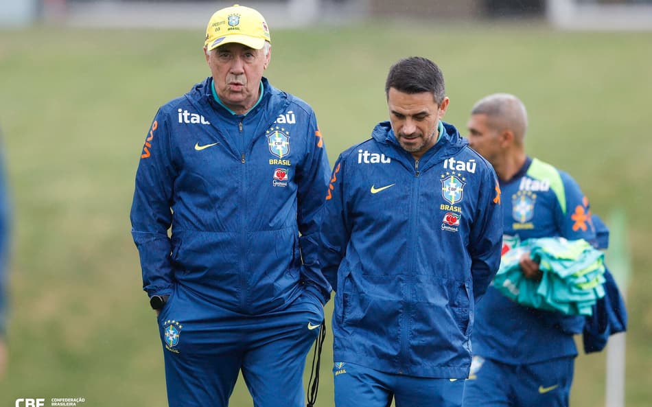 Ancelotti Rodrigo Caetano treino Seleção Brasileira