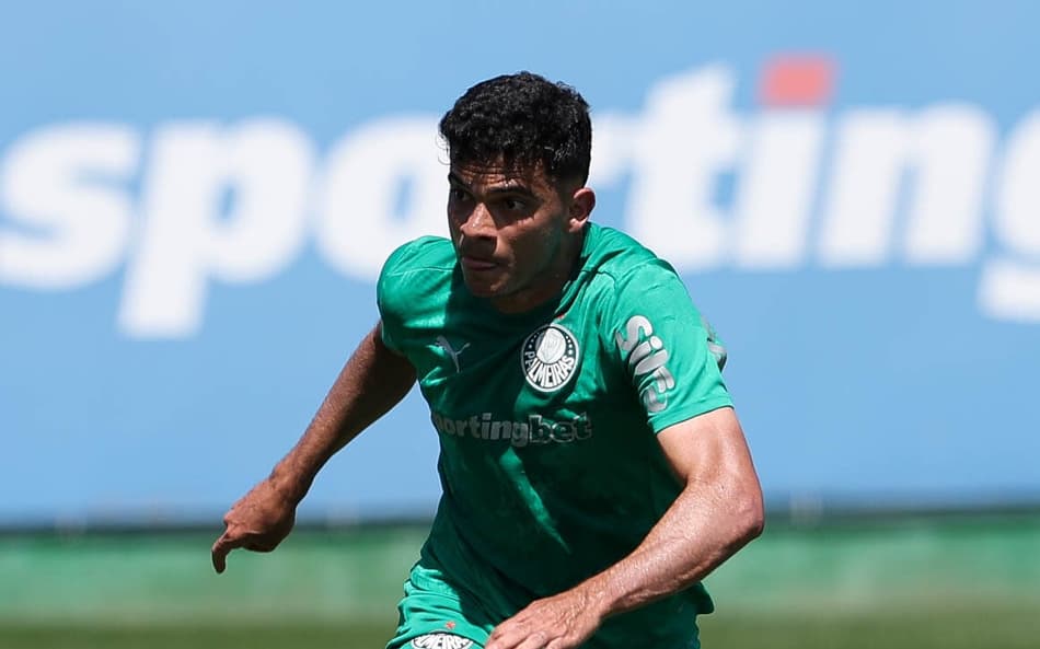 O atacante Bruno Rodrigues durante treinamento na Academia de Futebol (Foto: Cesar Greco/ Palmeiras)