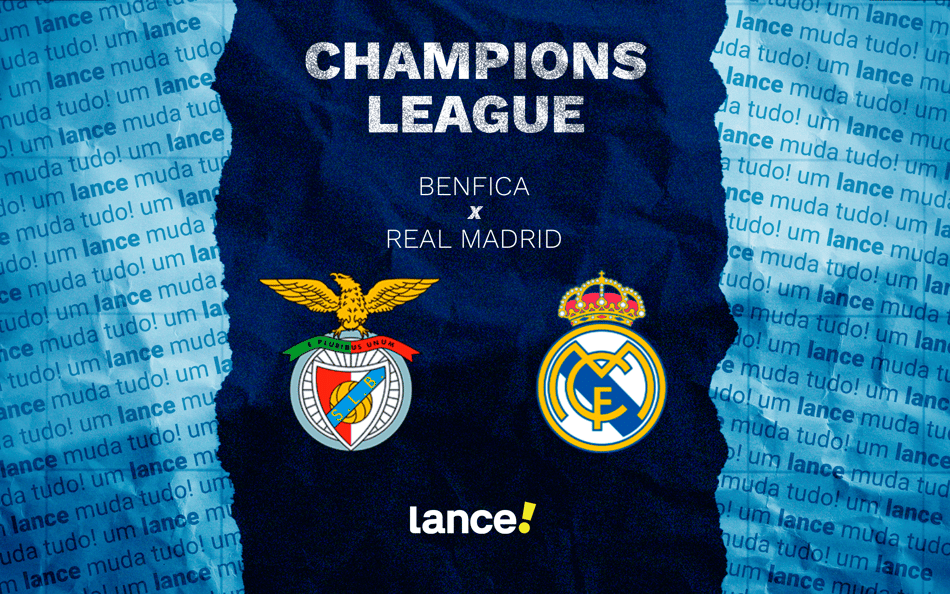 Benfica x Real Madrid pelos playoffs da Champions League (Arte: Lance!)