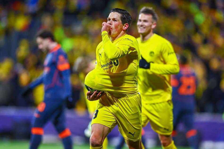 O Bodø/Glimt venceu a Inter de Milão por 3 a 1 pelos playoffs da Champions League (Foto: Thomas Andersen / NTB / AFP)