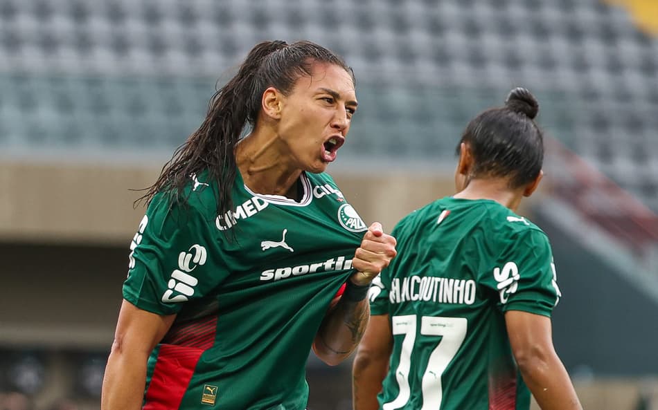 Bia Zaneratto comemora gol pelo Palmeiras. (Foto: Fabio Menotti/Palmeiras/by Canon)