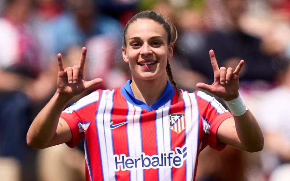 Gio Garbelini comemora gol pelo Atlético de Madrid na Liga F (Foto: Reprodução/Atlético de Madrid)