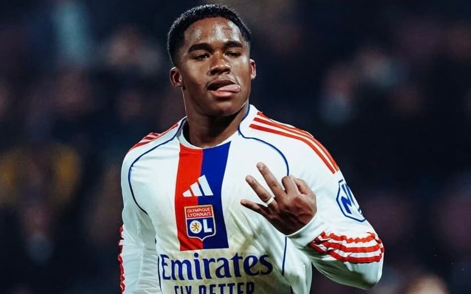 Endrick comemora gol pelo Lyon (Foto: Reprodução Instagram Endrick)