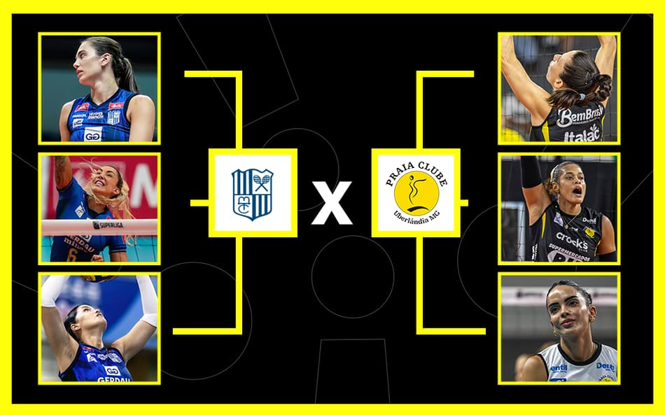 "Cara a Cara" de Minas x Praia Clube na semifinal da Copa Brasil de vôlei (Foto: Arte/ Lance!)