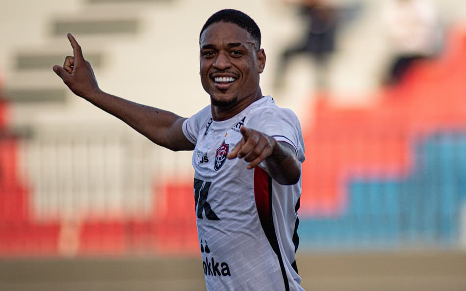Lawan comemora gol contra o Barcelona de Ilhéus (Foto: Victor Ferreira / EC Vitória)