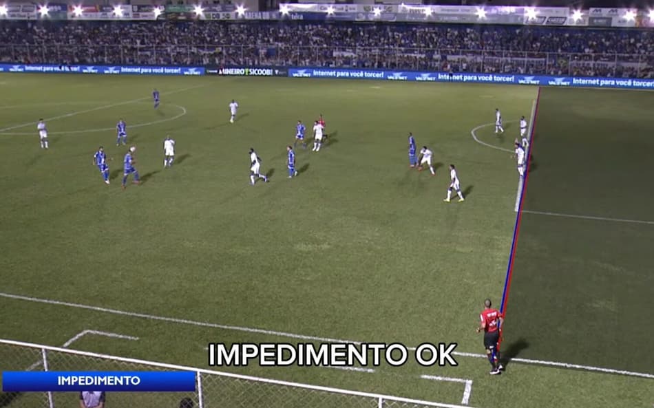 Lance de impedimento em URT x Cruzeiro (Foto: Reprodução FMF)
