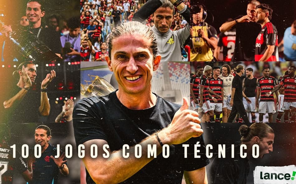 Filipe Luís completa 100 jogos pelo Flamengo (Foto: Arte/Lance!)
