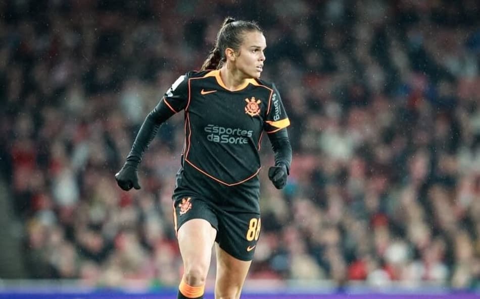 Ana Vitória durante Corinthians x Arsenal, pela Copa das Campeãs. (Foto: reprodução/redes sociais)