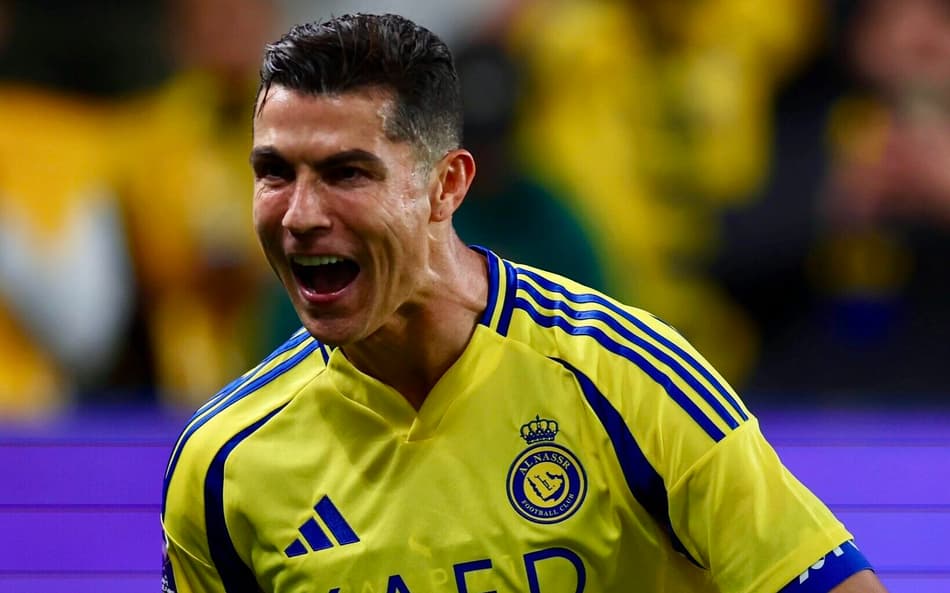 Cristiano Ronaldo comemora gol pelo Al-Nassr na Champions Asiática (Foto: Reprodução / X)