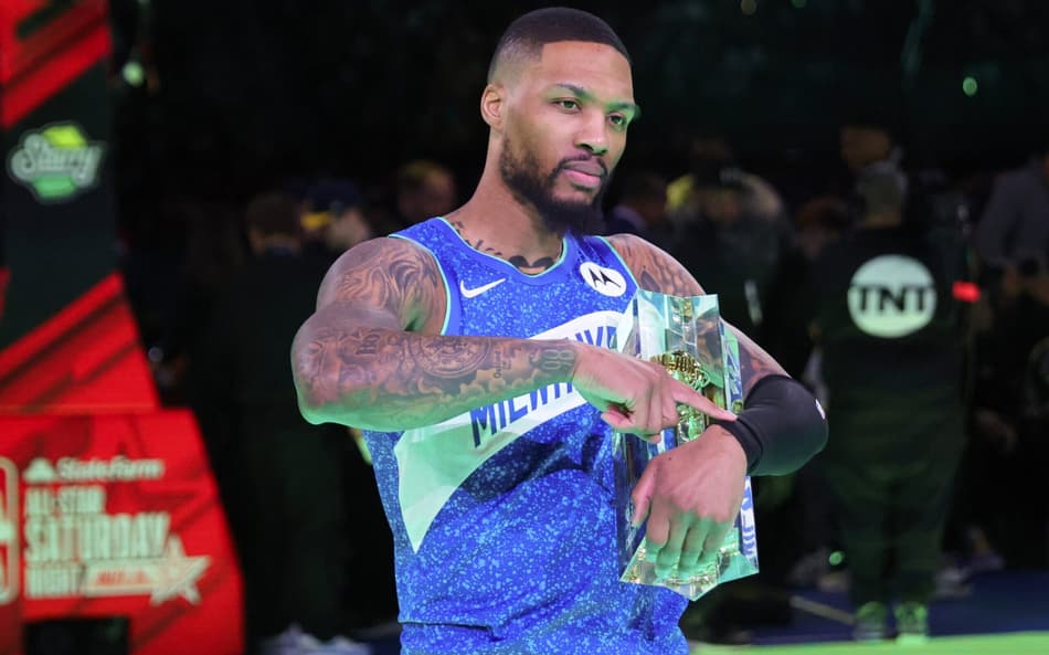 Damian Lillard é bicampeão do torneio de 3 pontos da NBA (Foto: Stacy Revere/Getty Images via AFP)