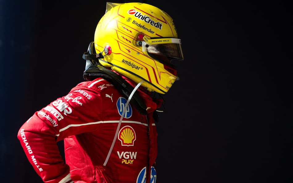 Lewis Hamilton, da Ferrari, no GP dos Estados Unidos pela F1 2025 (Foto: Rudy Carezzevoli/Getty Images/AFP)