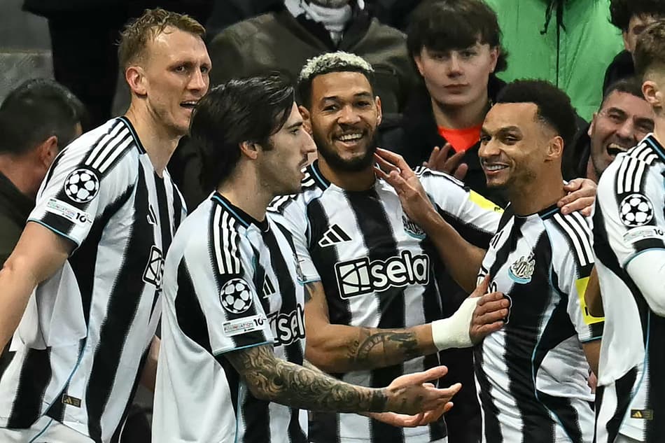 Joelinton marcou um dos gols da vitória do Newcastle pela Champions League (Foto: Paul ELLIS / AFP)