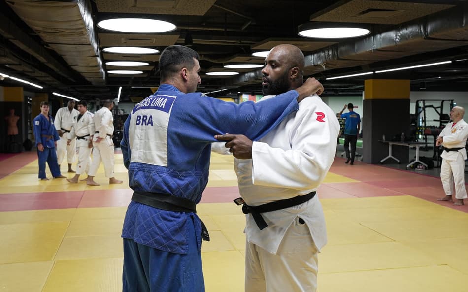 Teddy Riner treina no CT Time Brasil (Foto: Gabriel Augusto/COB)