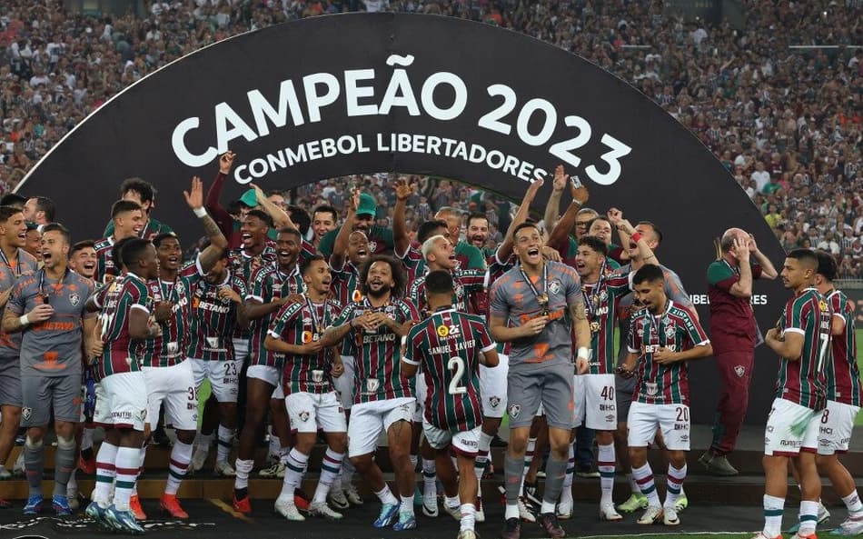 Fluminense comemora título da Libertadores (Foto: Pablo Porciuncula/AFP)