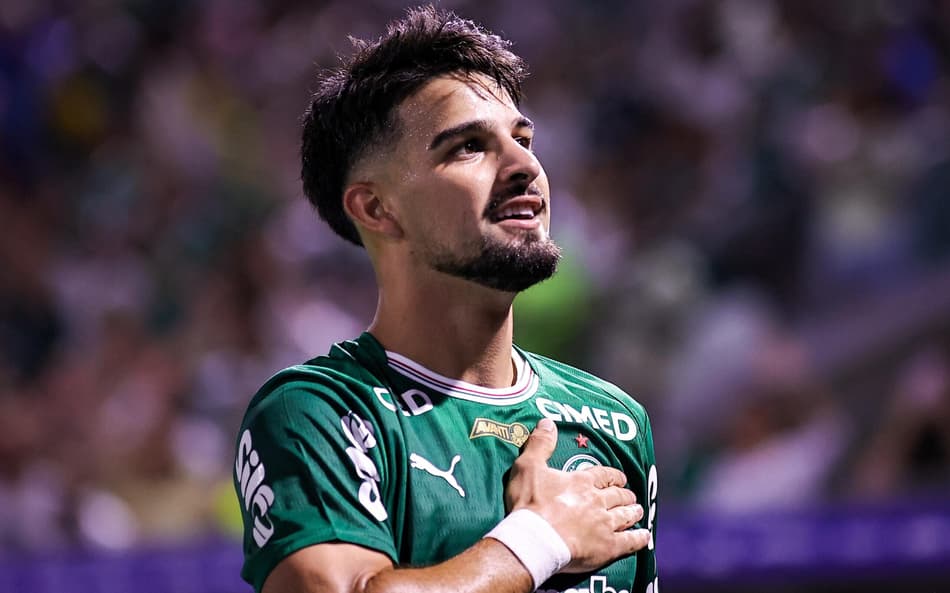 Flaco López comemora gol marcado pelo Palmeiras