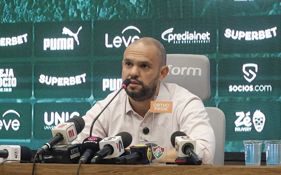Mattheus Montenegro, presidente do Fluminense, em coletiva (Foto: Marcelo Gonçalves / Fluminense FC)