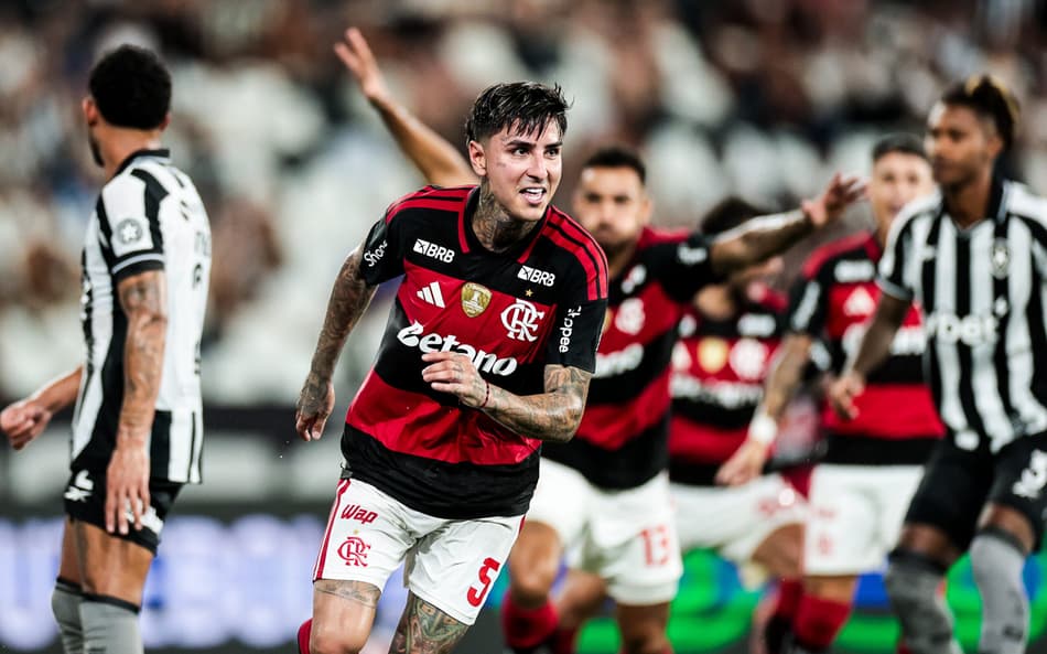 Erick Pulgar comemora gol do Flamengo contra o Botafogo (Foto: Gilvan de Souza/Flamengo)