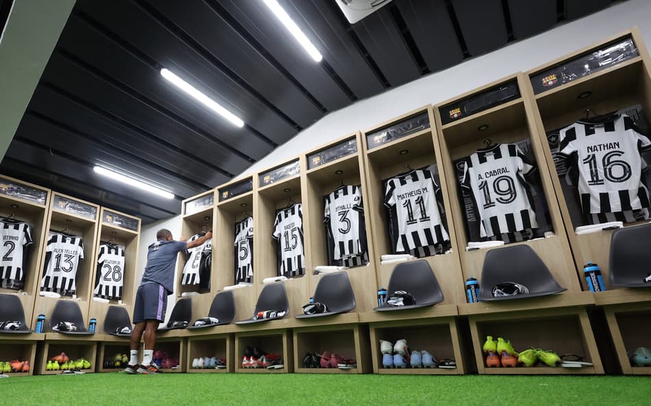 Vestiário do Botafogo em Guayaquil (Foto: Vítor Silva/Botafogo)