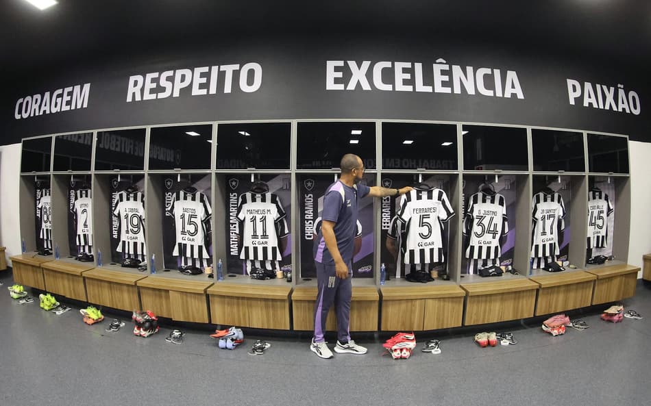 Vestiário do Botafogo para o clássico com o Flamengo (Foto: Vítor Silva/Botafogo)