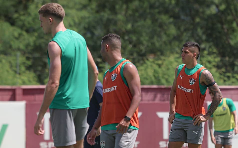 Jogadores do Fluminense em treino no CT Carlos Castilho (Foto: Lucas Merçon/ Fluminense FC)