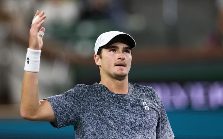 João Fonseca na derrota para o italiano Jannik Sinner no Masters 1000 de Indian Wells (