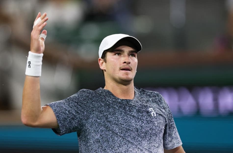 João Fonseca na derrota para o italiano Jannik Sinner no Masters 1000 de Indian Wells (