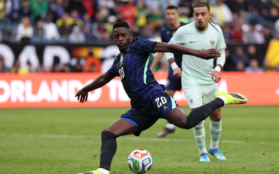 Luiz Henrique durante o amistoso Brasil x França nos EUA (Foto: FRANCK FIFE / AFP)
