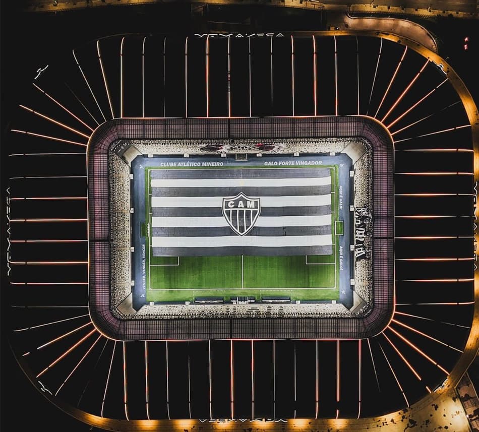 Arena MRV com bandeirão do Atlético (Reprodução Atlético)