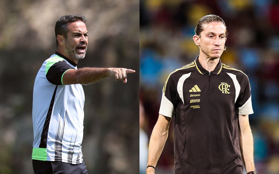 Artur Jorge x Filipe Luís (Fotos: Vitor Silva-Botafogo/ Gilvan de Souza-Flamengo)