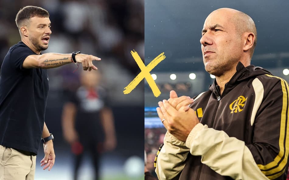 Anselmi e Jardim, técnicos de Botafogo e Flamengo, respectivamente (Foto: Divulgação)