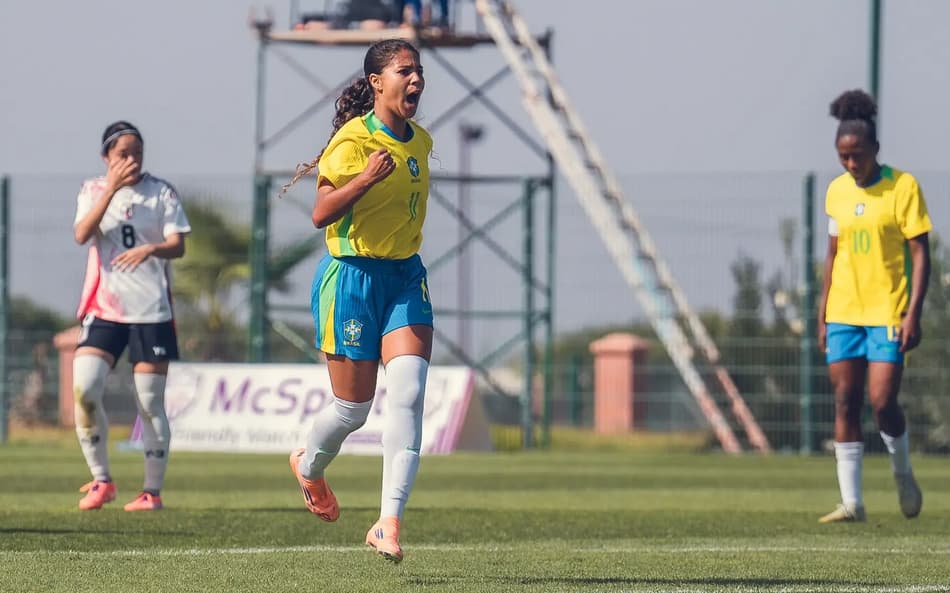 Giovanna Waksman, autora de dois gols no amistoso com o Japão em Benslimane, no Marrocos Fabio Souza/CBF