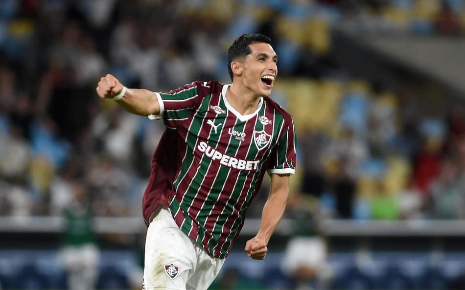 Kevin Serna comemora gol pelo Fluminense contra o Flamengo no Carioca de 2026 (Foto: Alexandre Durão/Zimel Press/Gazeta Press)