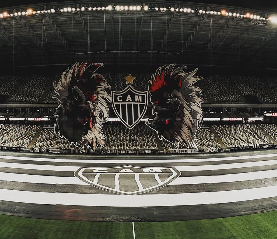 Mosaico do Atlético na Arena MRV (Reprodução Atlético)