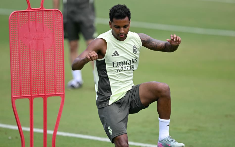 Rodrygo em treino do Real Madrid para o Mundial de Clubes