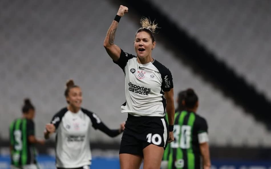 GAbi Zanotti marcou dois gols contra o América-MG. (Rodrigo Gazzanel/Corinthians)