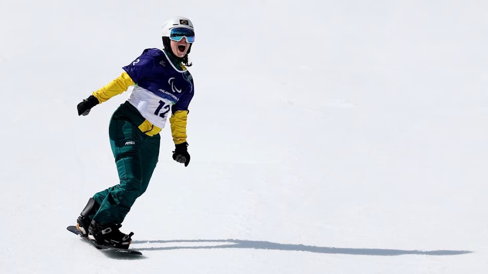 Vitória Machado ficou em 12º lugar após duas descidas no banked slalom (Foto: Linnea Rheborg/Getty Images)