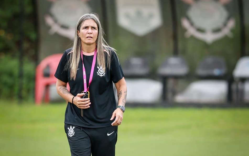 Emily Lima durante treino do Corinthians no CT Joaquim Grava. (Foto: Rodrigo Gazzanel / Agência Corinthians)