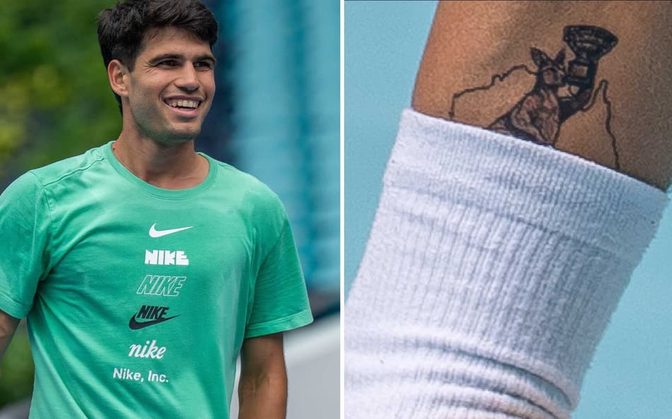 Alcaraz faz tatuagem em homenagem ao título do Australian Open (Foto: Divulgação/ATP)