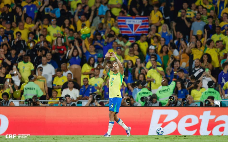 Bruno Guimarães, durante jogo Brasil x Chile