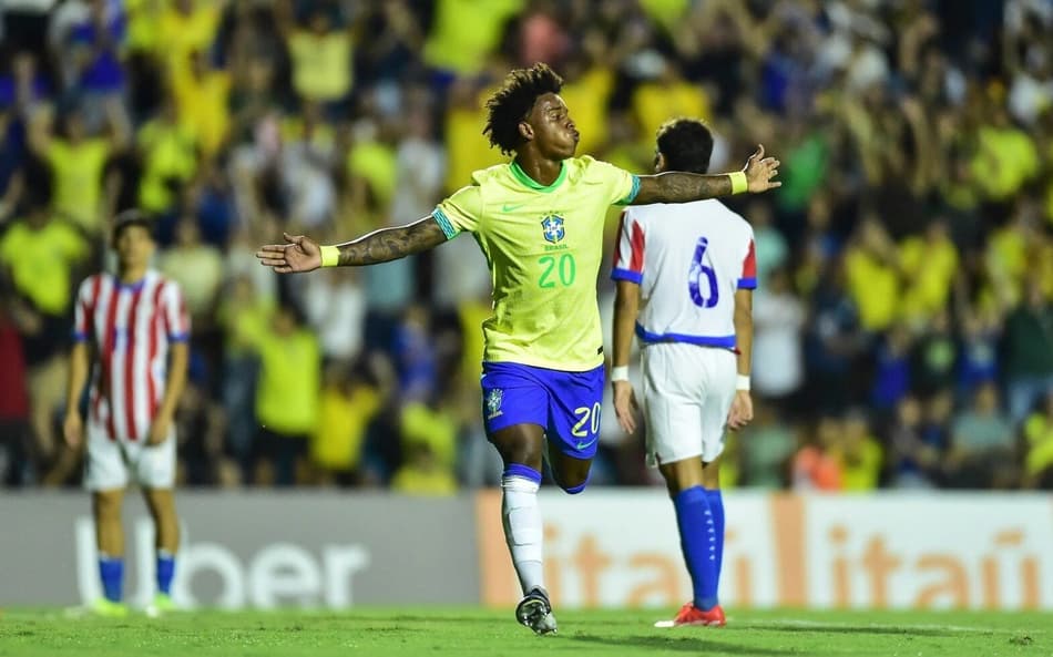Bruninho comemora gol da Seleção Sub-20 (Foto: Divulgação/CBF)