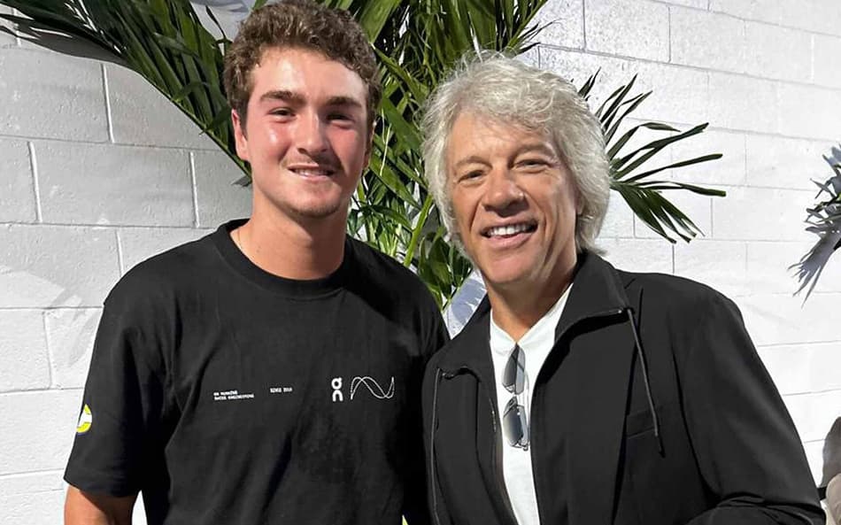 João Fonseca e Bon Jovi no Masters 1000 de Miami (Foto: ATP Tour)